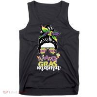 Mardi Gras Mama Hair Bun Celebration Tank Top thumb 0
