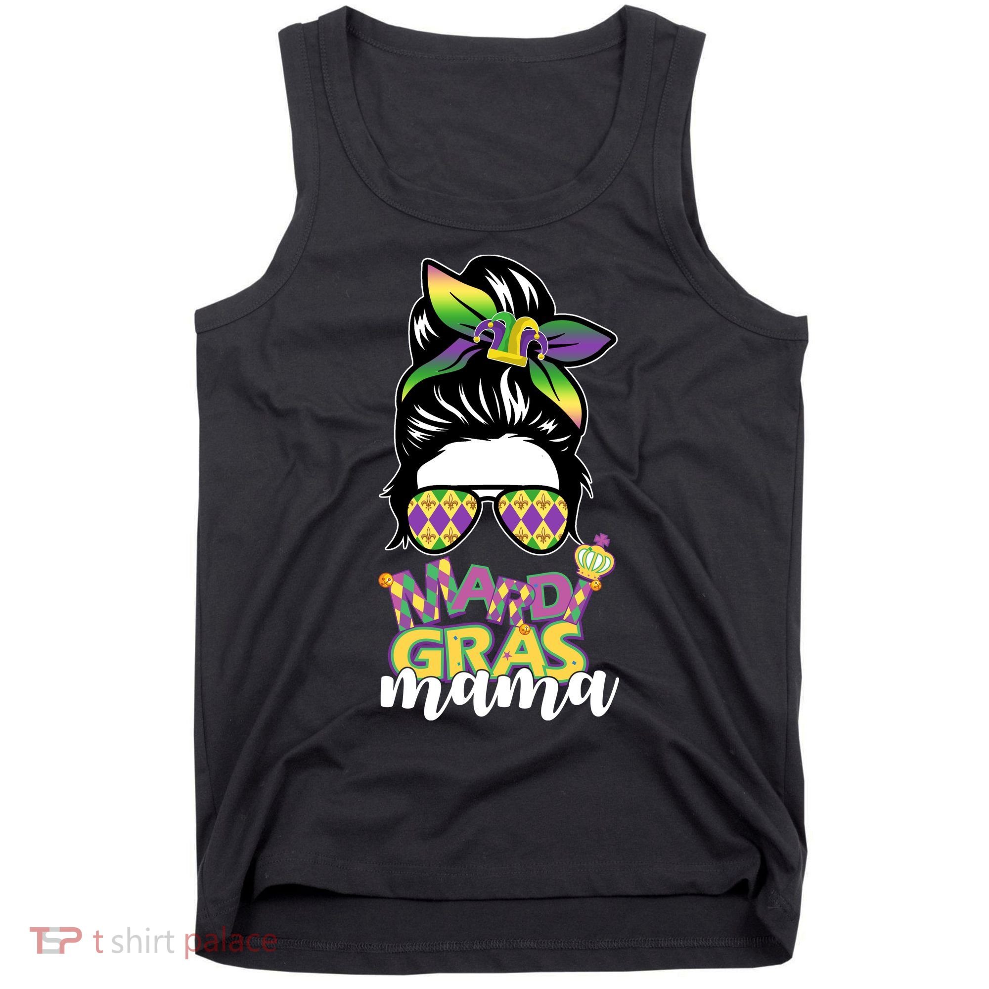 Mardi Gras Mama Hair Bun Celebration Tank Top