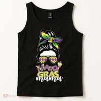 Mardi Gras Mama Hair Bun Celebration Tank Top thumb 2