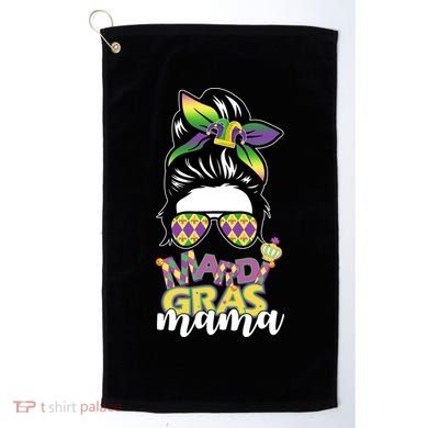 Mardi Gras Mama Hair Bun Celebration Golf Towel