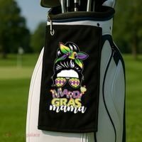 Mardi Gras Mama Hair Bun Celebration Golf Towel thumb 2