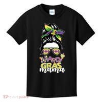 Mardi Gras Mama Hair Bun Celebration Kids T-Shirt thumb 0