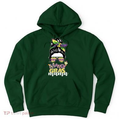 Mardi Gras Mama Hair Bun Celebration Hoodie