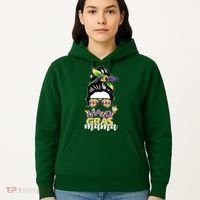 Mardi Gras Mama Hair Bun Celebration Hoodie thumb 5