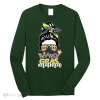 Mardi Gras Mama Hair Bun Celebration Long Sleeve Shirt thumb 0