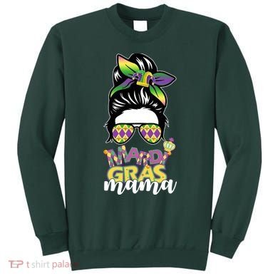 Mardi Gras Mama Hair Bun Celebration Sweatshirt