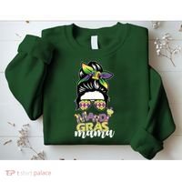 Mardi Gras Mama Hair Bun Celebration Sweatshirt thumb 2