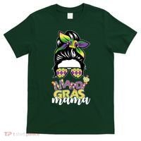 Mardi Gras Mama Hair Bun Celebration T-Shirt thumb 0