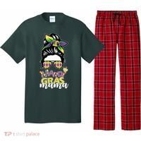 Mardi Gras Mama Hair Bun Celebration Pajama Set thumb 0