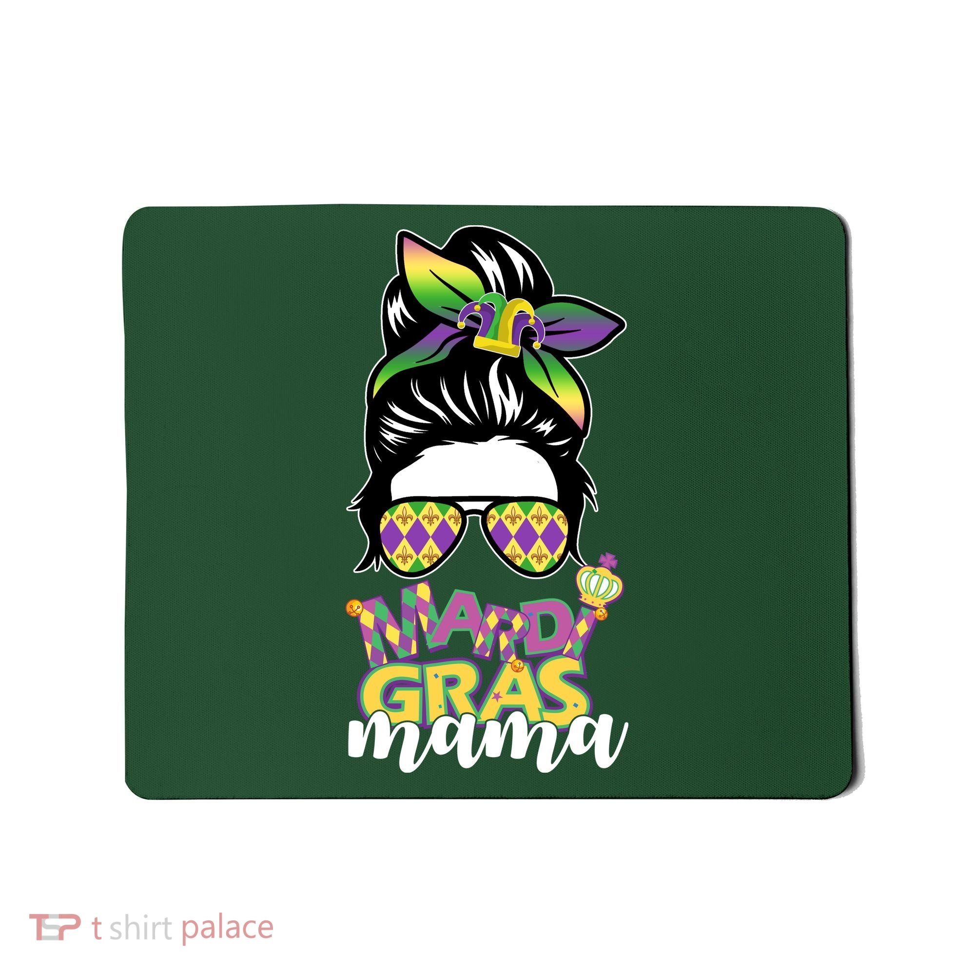 Mardi Gras Mama Hair Bun Celebration Mousepad