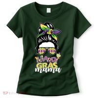 Mardi Gras Mama Hair Bun Celebration Women's T-Shirt thumb 0