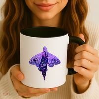 Mystical Gothic Moth Girl Coffee Mug thumb 3