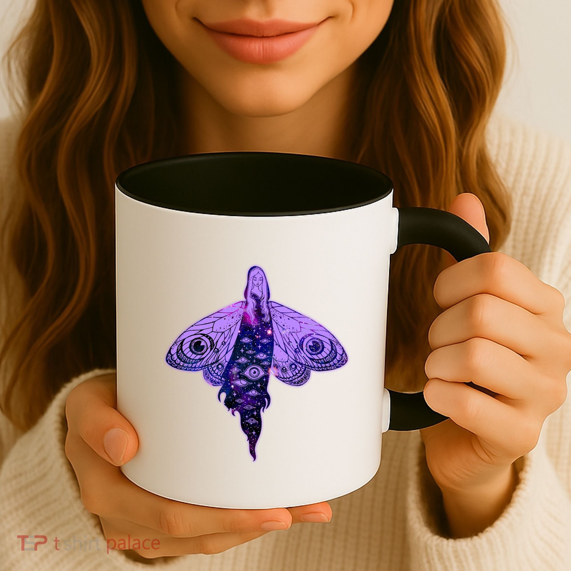 Mystical Gothic Moth Girl Coffee Mug