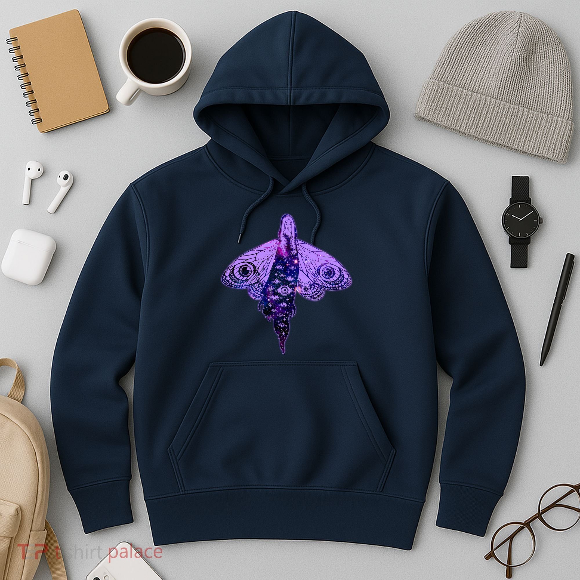 Mystical Gothic Moth Girl Hoodie