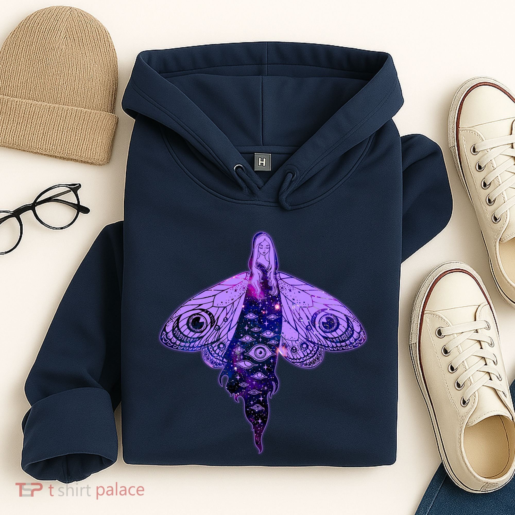 Mystical Gothic Moth Girl Hoodie