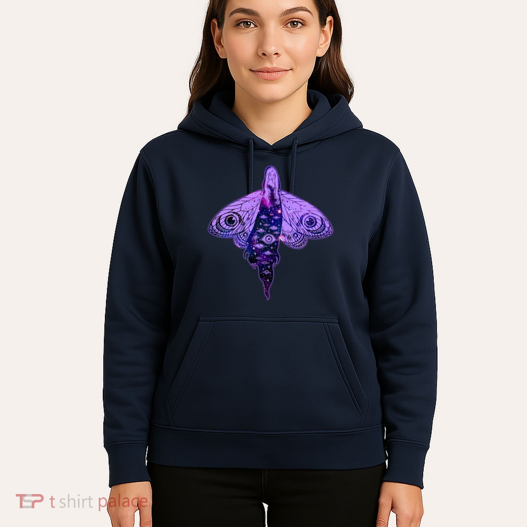 Mystical Gothic Moth Girl Hoodie