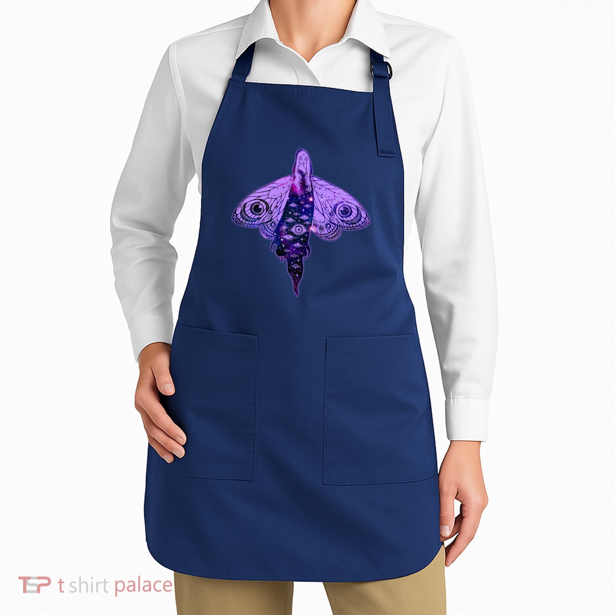 Mystical Gothic Moth Girl Apron