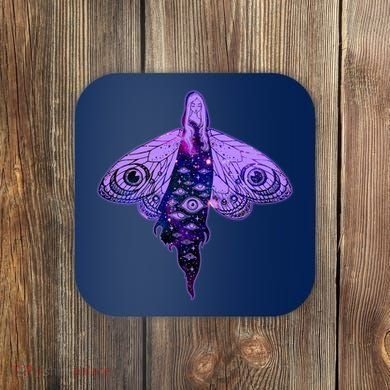 Mystical Gothic Moth Girl Coaster