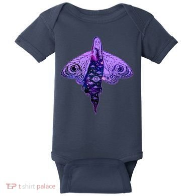 Mystical Gothic Moth Girl Baby Bodysuit