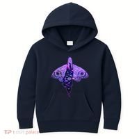 Mystical Gothic Moth Girl Kids Hoodie thumb 0