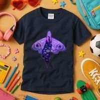 Mystical Gothic Moth Girl Kids T-Shirt thumb 3