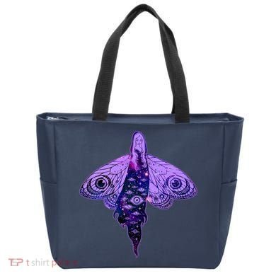 Mystical Gothic Moth Girl Tote Bag