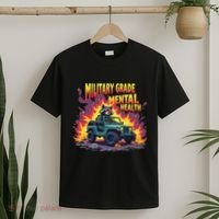 Military Grade Mental Health Warrior Military Veterans T-Shirt thumb 2