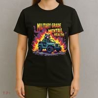 Military Grade Mental Health Warrior Military Veterans T-Shirt thumb 4