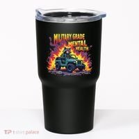 Military Grade Mental Health Warrior Military Veterans Tumbler thumb 0