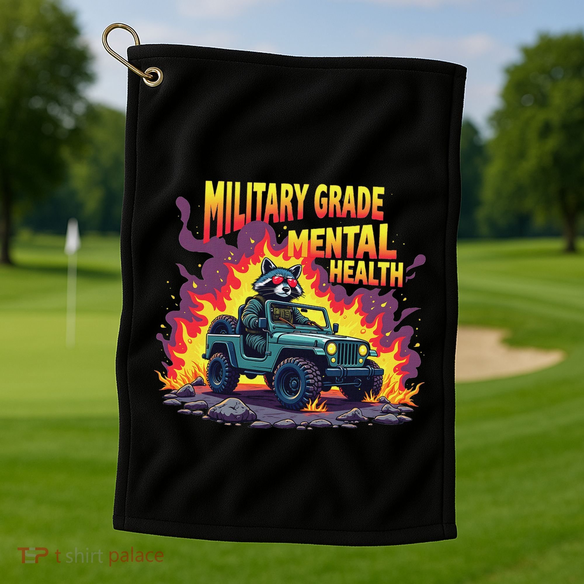 Military Grade Mental Health Warrior Military Veterans Golf Towel