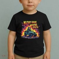 Military Grade Mental Health Warrior Military Veterans Toddler T-Shirt thumb 2