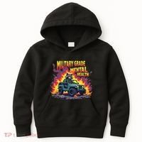 Military Grade Mental Health Warrior Military Veterans Kids Hoodie thumb 0