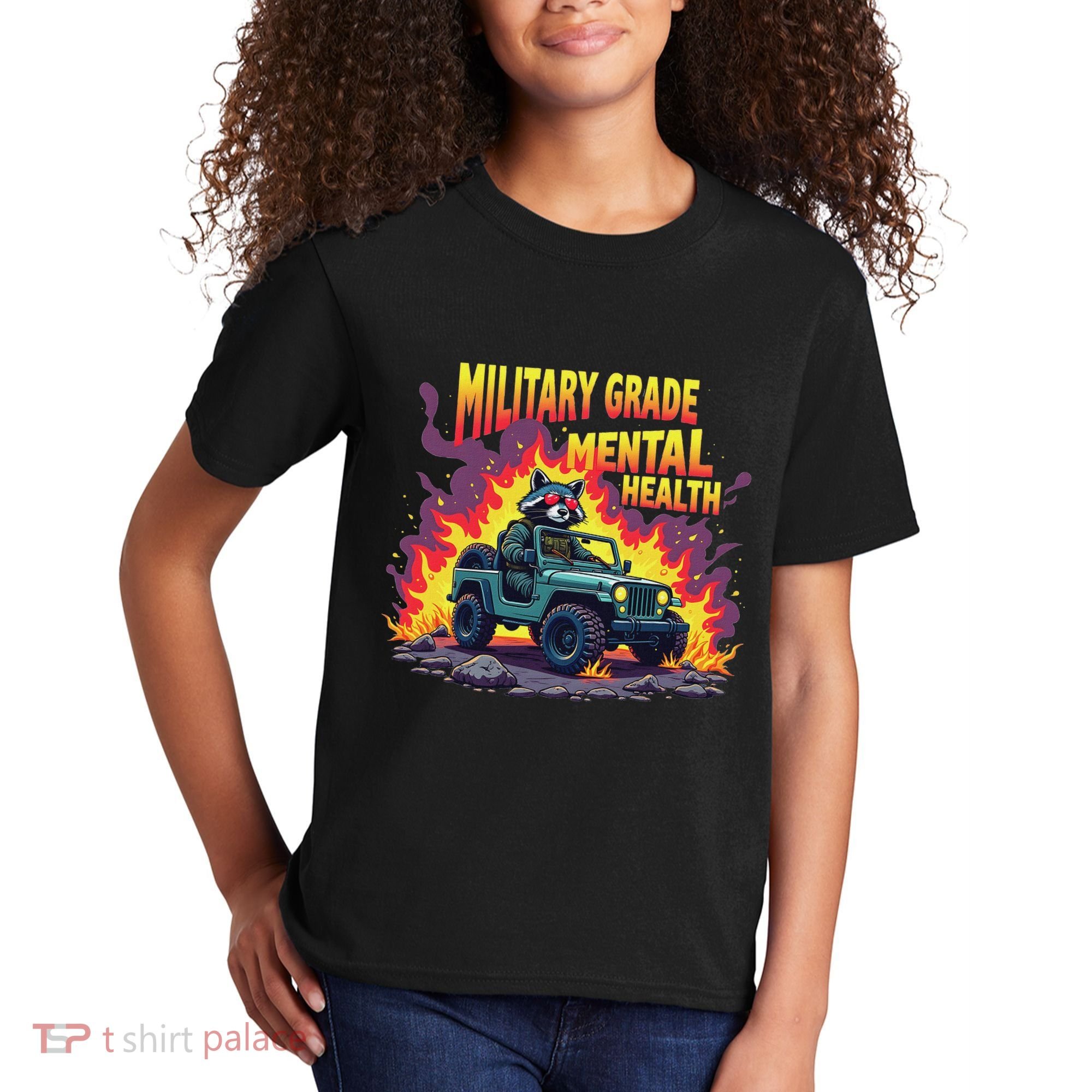 Military Grade Mental Health Warrior Military Veterans Kids T-Shirt