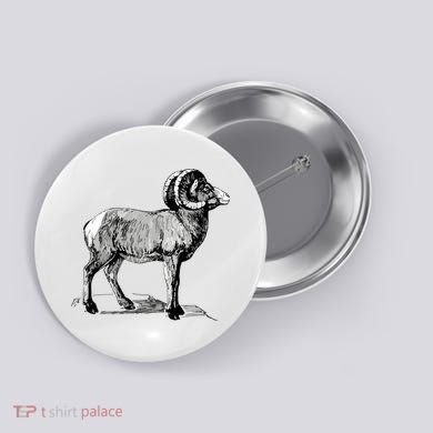 Mountain Goat Mountain Sheep Button