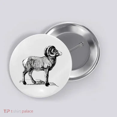Mountain Goat Mountain Sheep Button