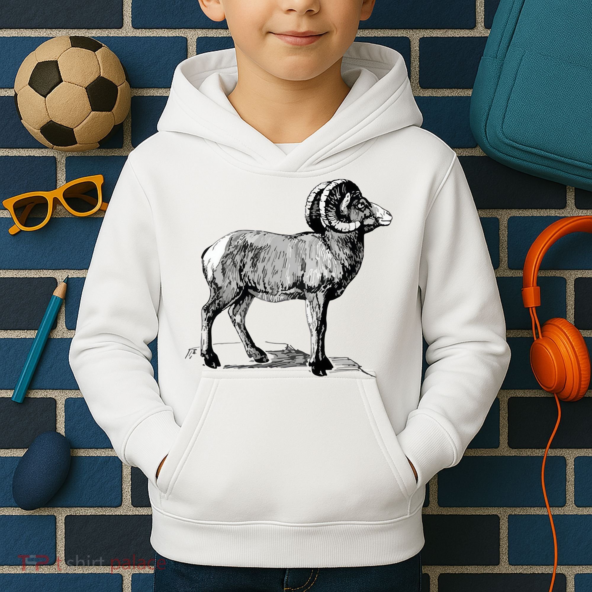 Mountain Goat Mountain Sheep Kids Hoodie