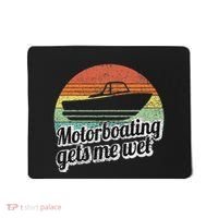 Motorboating Gets Me Wet Women Motor Boat Captain Mousepad thumb 0