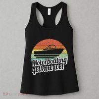 Motorboating Gets Me Wet Women Motor Boat Captain Women's Tank Top thumb 3