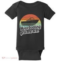 Motorboating Gets Me Wet Women Motor Boat Captain Baby Bodysuit thumb 0