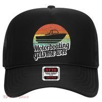 Motorboating Gets Me Wet Women Motor Boat Captain Hat thumb 0