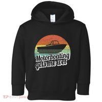 Motorboating Gets Me Wet Women Motor Boat Captain Toddler Hoodie thumb 0