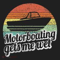 Motorboating Gets Me Wet Women Motor Boat Captain Golf Towel thumb 3