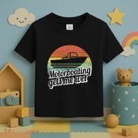 Motorboating Gets Me Wet Women Motor Boat Captain Toddler T-Shirt thumb 3
