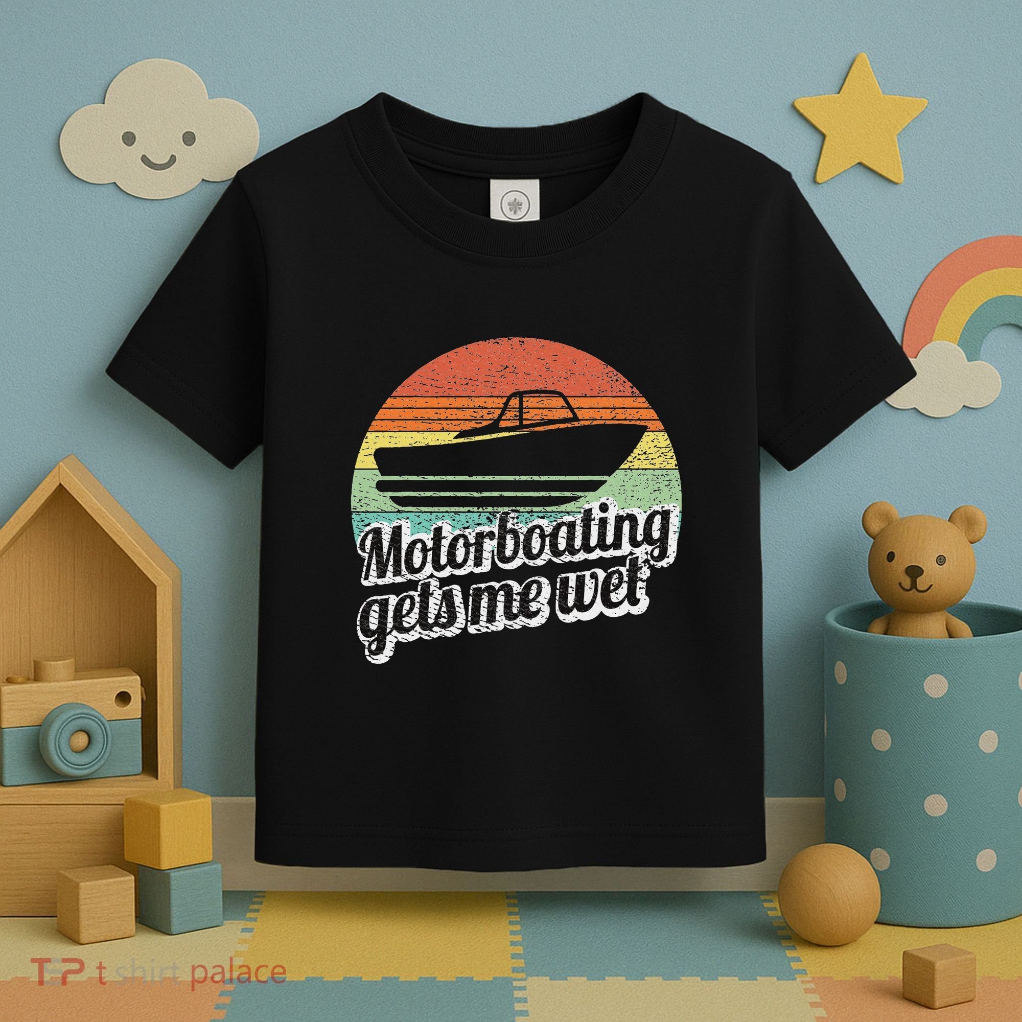 Motorboating Gets Me Wet Women Motor Boat Captain Toddler T-Shirt