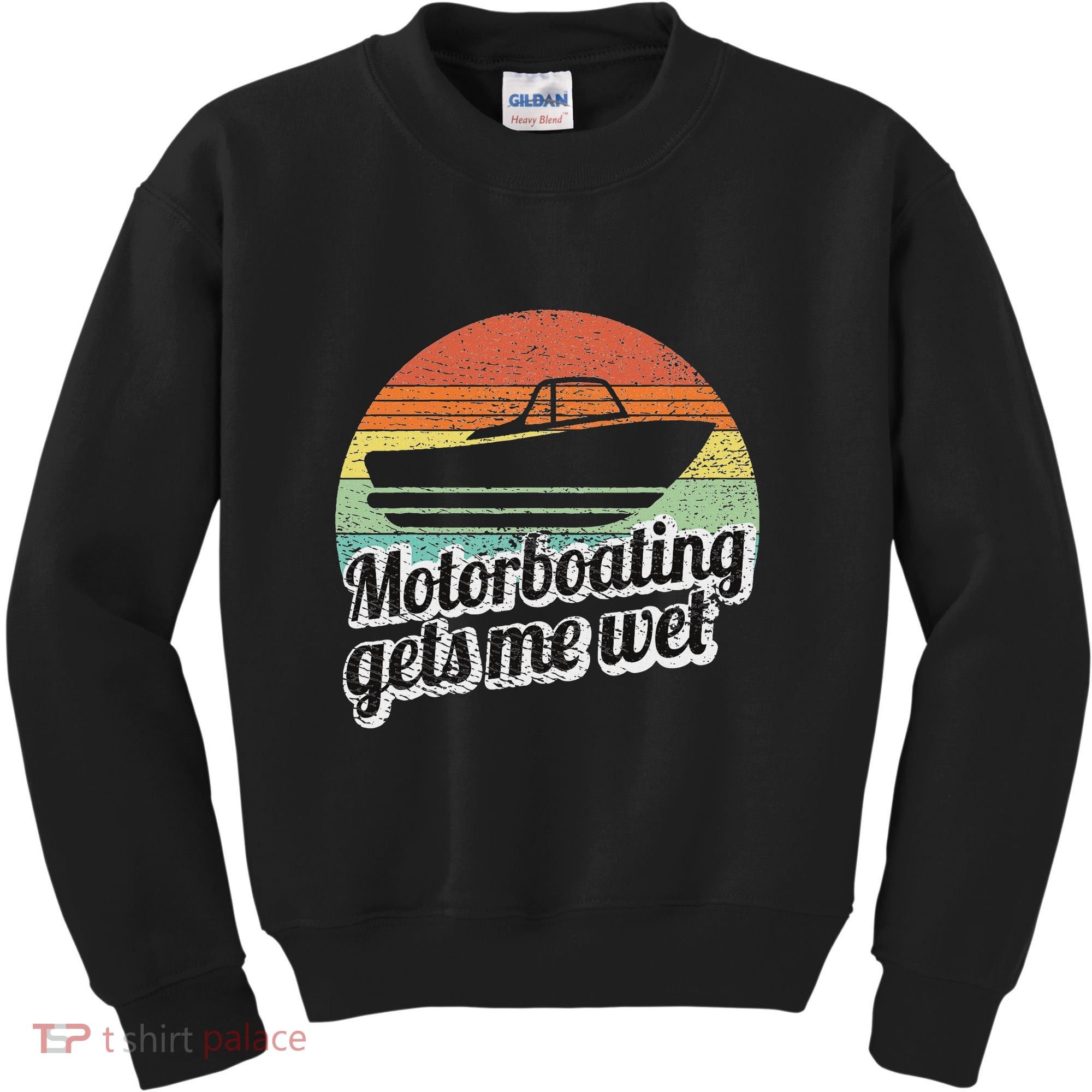 Motorboating Gets Me Wet Women Motor Boat Captain Kids Sweatshirt