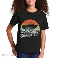 Motorboating Gets Me Wet Women Motor Boat Captain Kids T-Shirt thumb 2