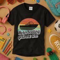 Motorboating Gets Me Wet Women Motor Boat Captain Kids T-Shirt thumb 3