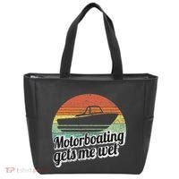Motorboating Gets Me Wet Women Motor Boat Captain Tote Bag thumb 0