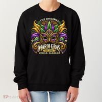 Mardi Gras Mask The Original Mobile Alabama Mardi Gras Women's Sweatshirt thumb 0