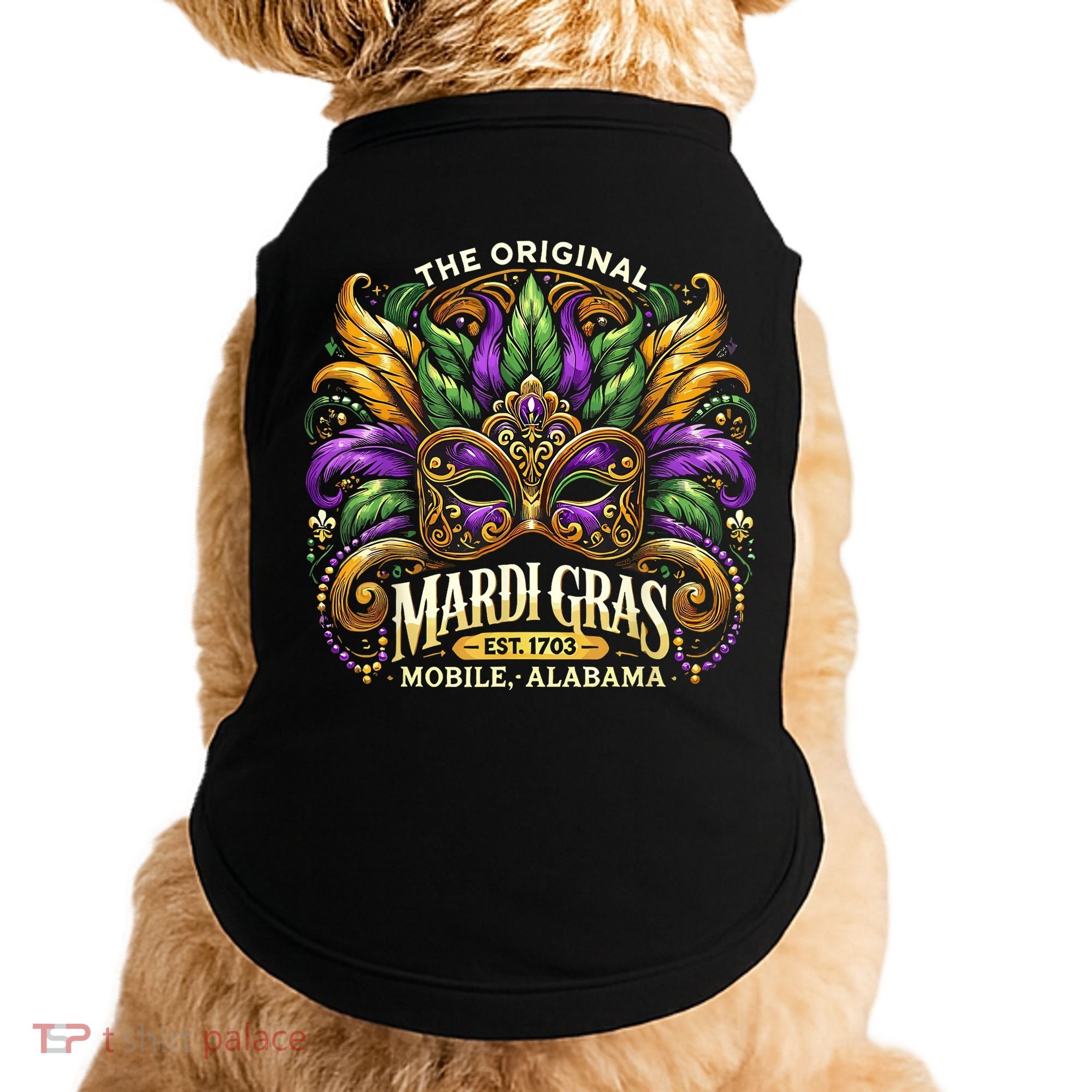 Mardi Gras Mask The Original Mobile Alabama Mardi Gras Doggie Tank